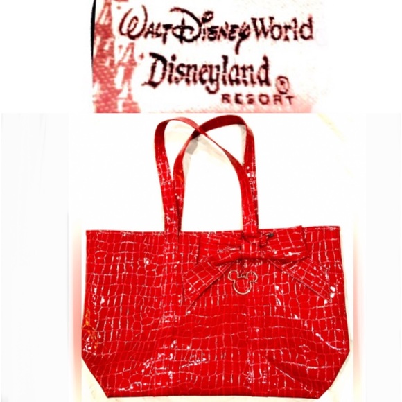 Disney Handbags - 🦋WALT DISNEY WORLD Disneyland Resort large red tote size 21x15 NWOT